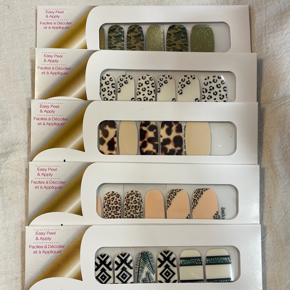 FUN! Animal cheetah camo Color Street 5 sets for nails ! Retired! $62 retail !